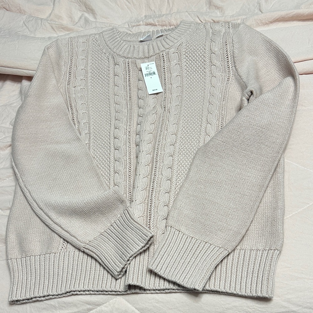 GAP Women's Cable Knit Sweater - dusty rose